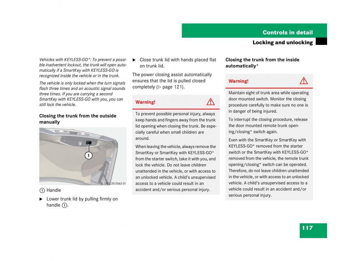 Mercedes Benz SL R230 owners manual / page 118