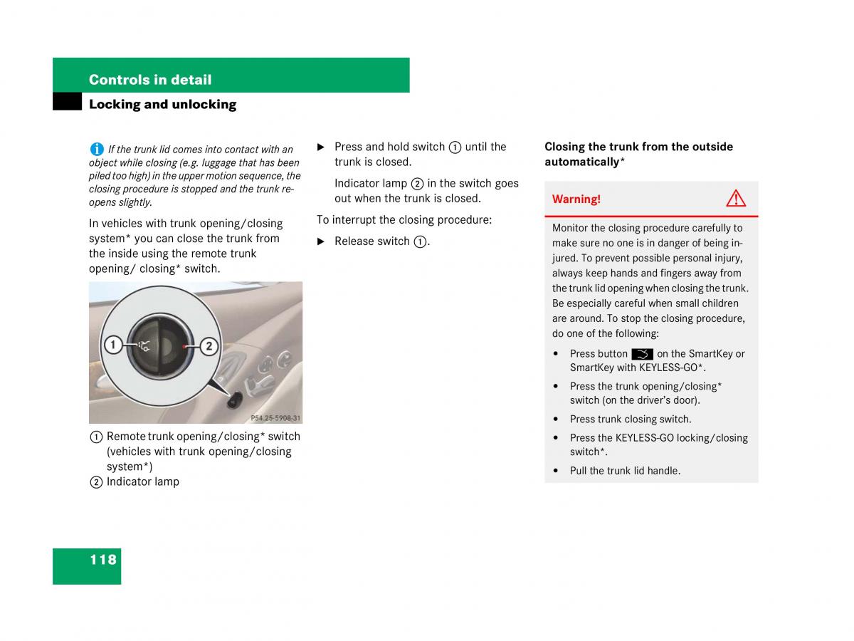 Mercedes Benz SL R230 owners manual / page 119