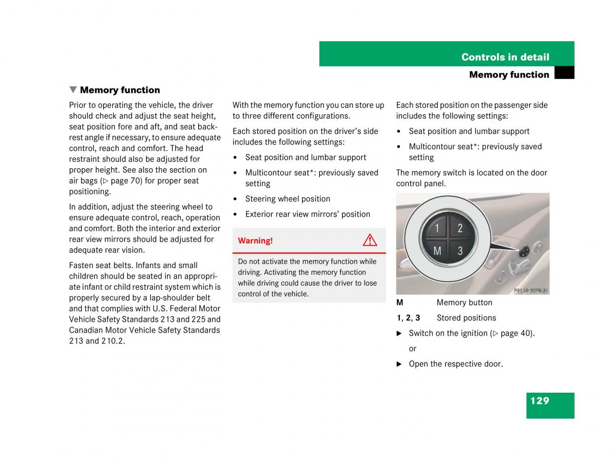 Mercedes Benz SL R230 owners manual / page 130