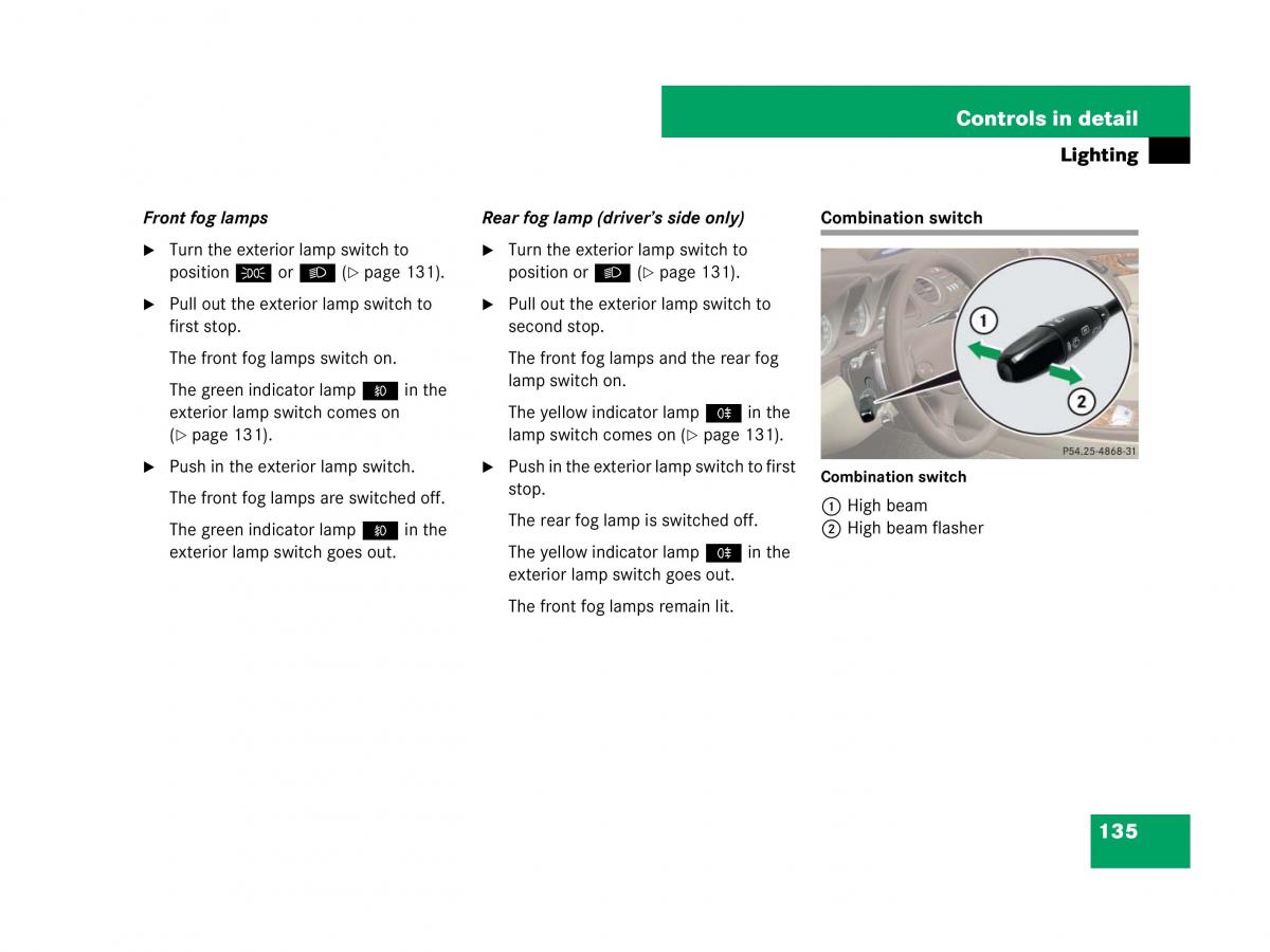 Mercedes Benz SL R230 owners manual / page 136