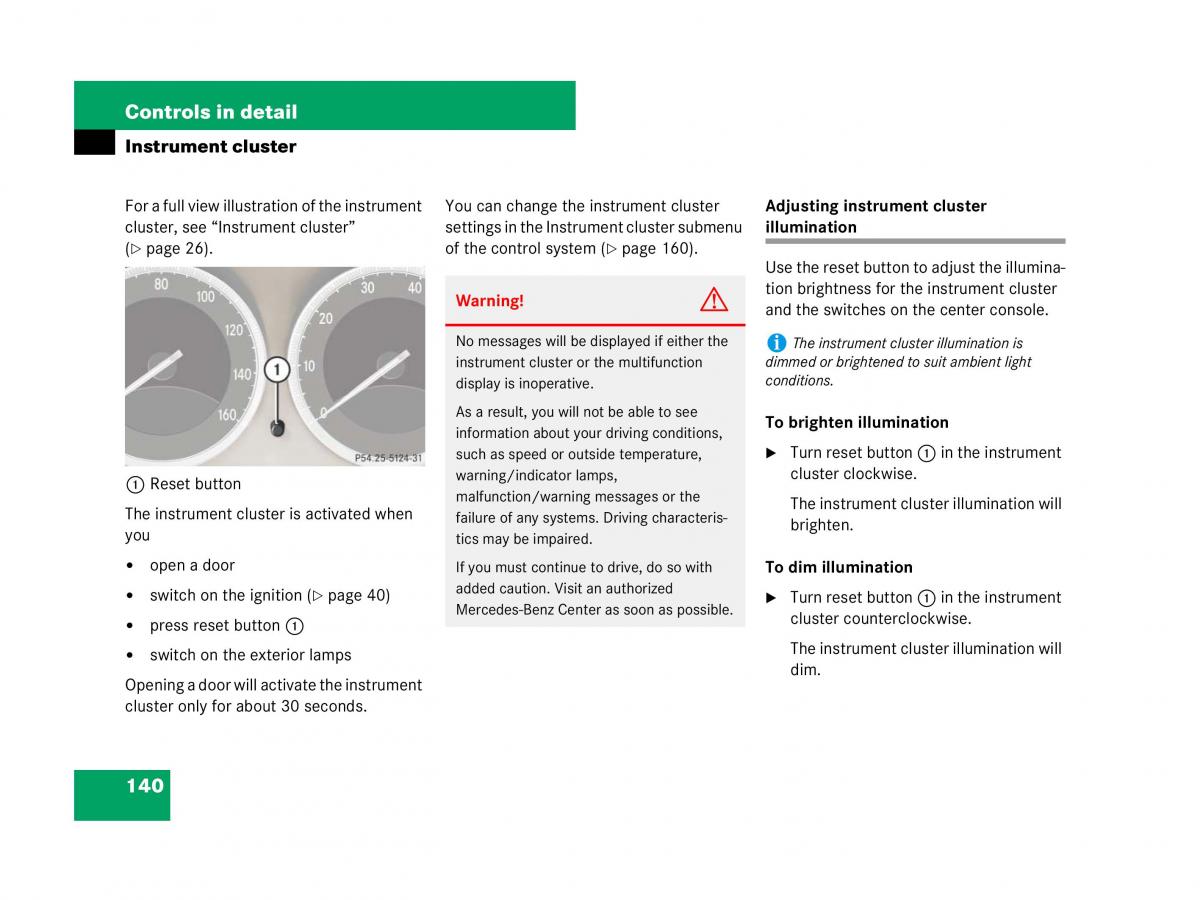 Mercedes Benz SL R230 owners manual / page 141