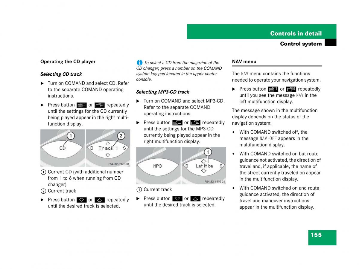 Mercedes Benz SL R230 owners manual / page 156