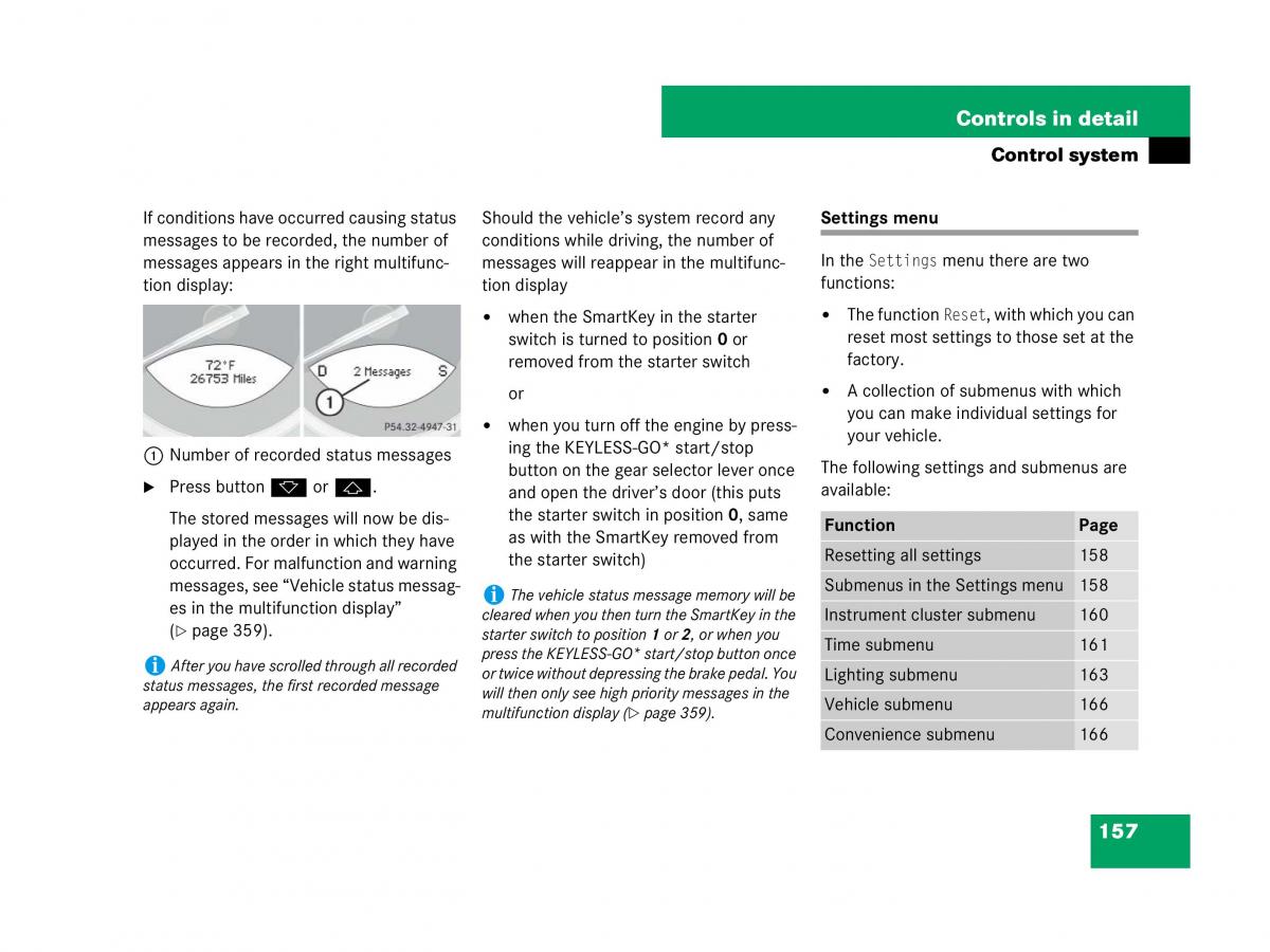 Mercedes Benz SL R230 owners manual / page 158