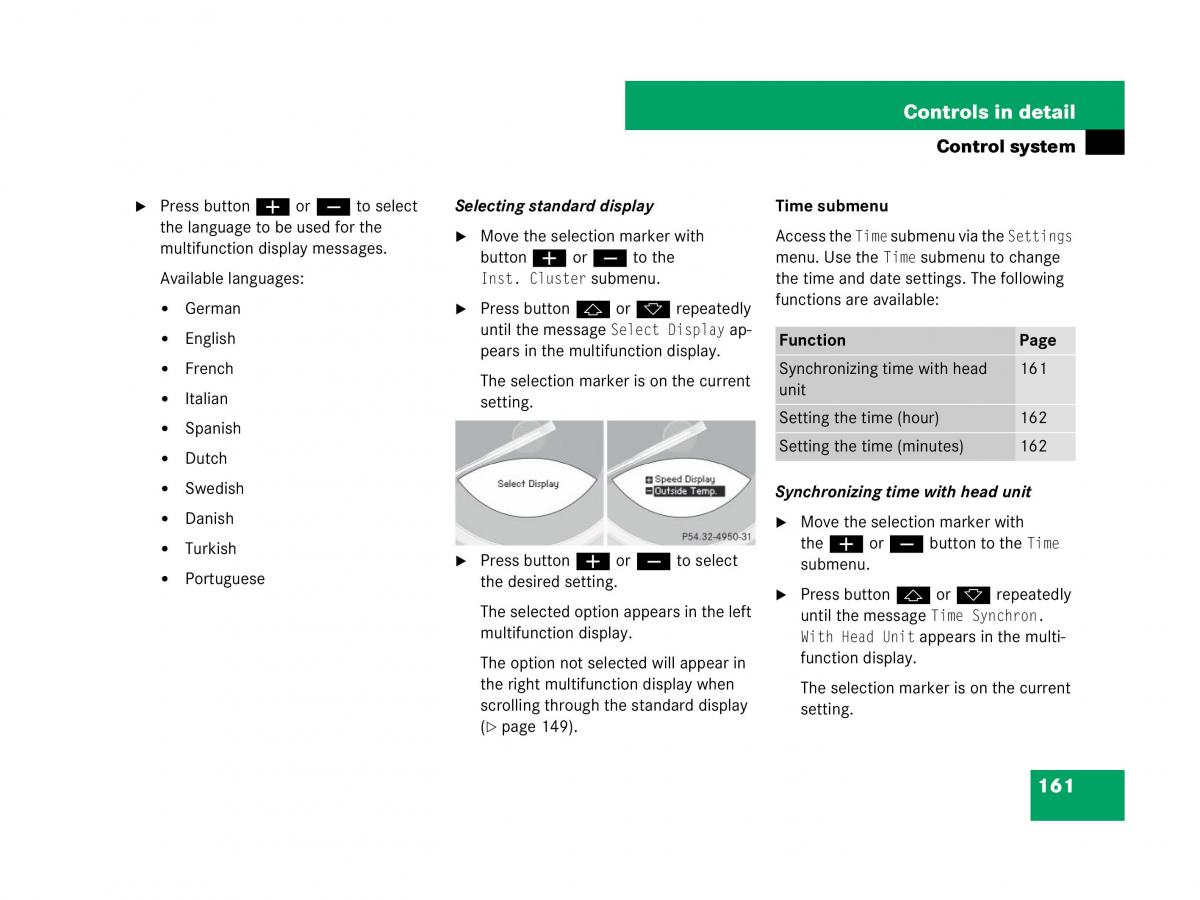 Mercedes Benz SL R230 owners manual / page 162