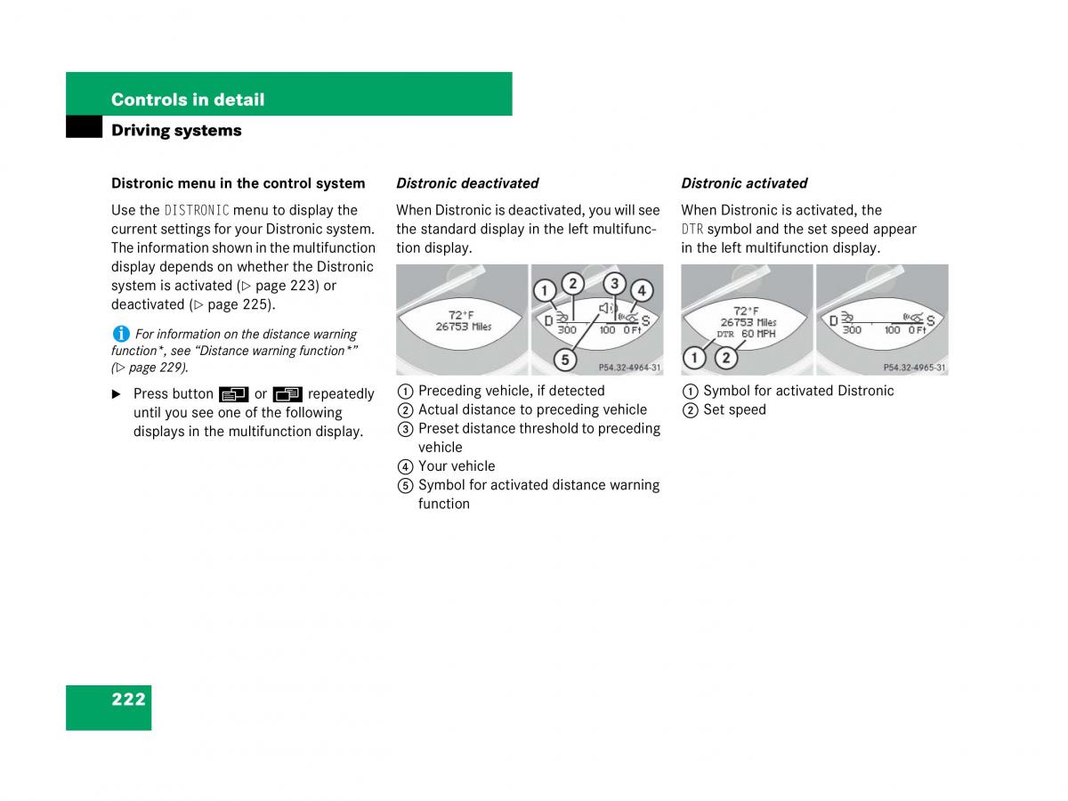 Mercedes Benz SL R230 owners manual / page 223