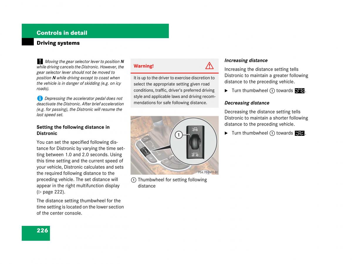 Mercedes Benz SL R230 owners manual / page 227