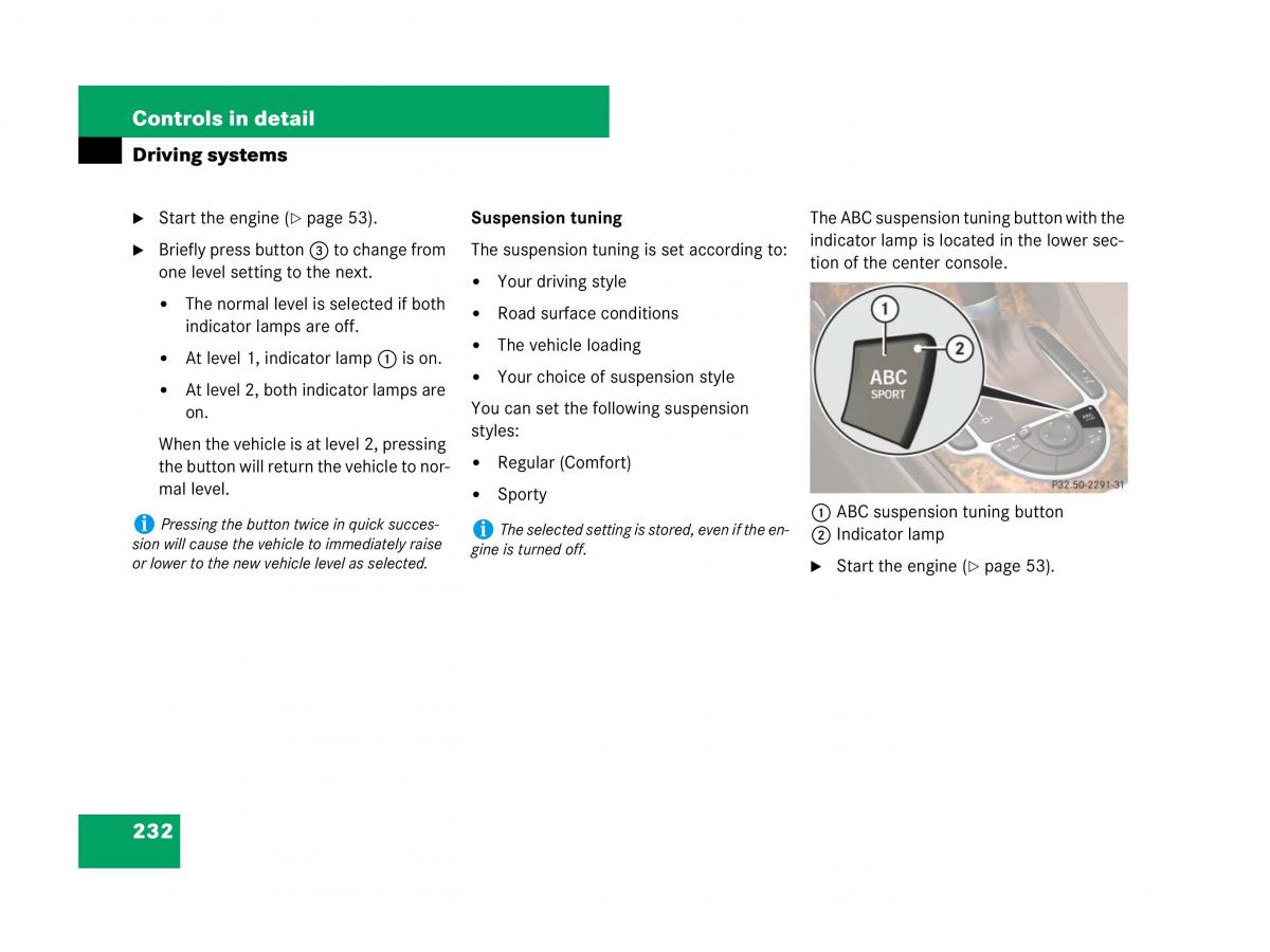 Mercedes Benz SL R230 owners manual / page 233