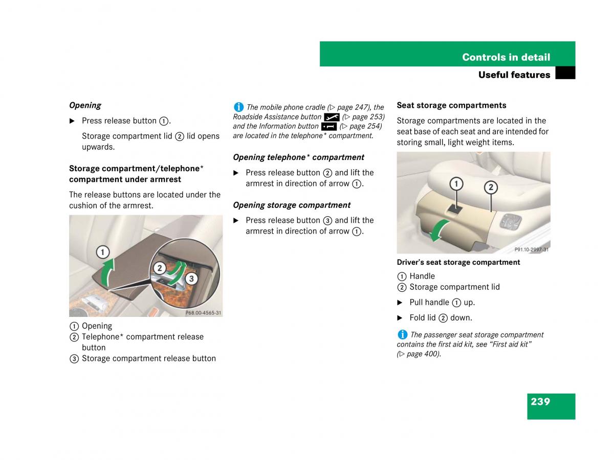 Mercedes Benz SL R230 owners manual / page 240