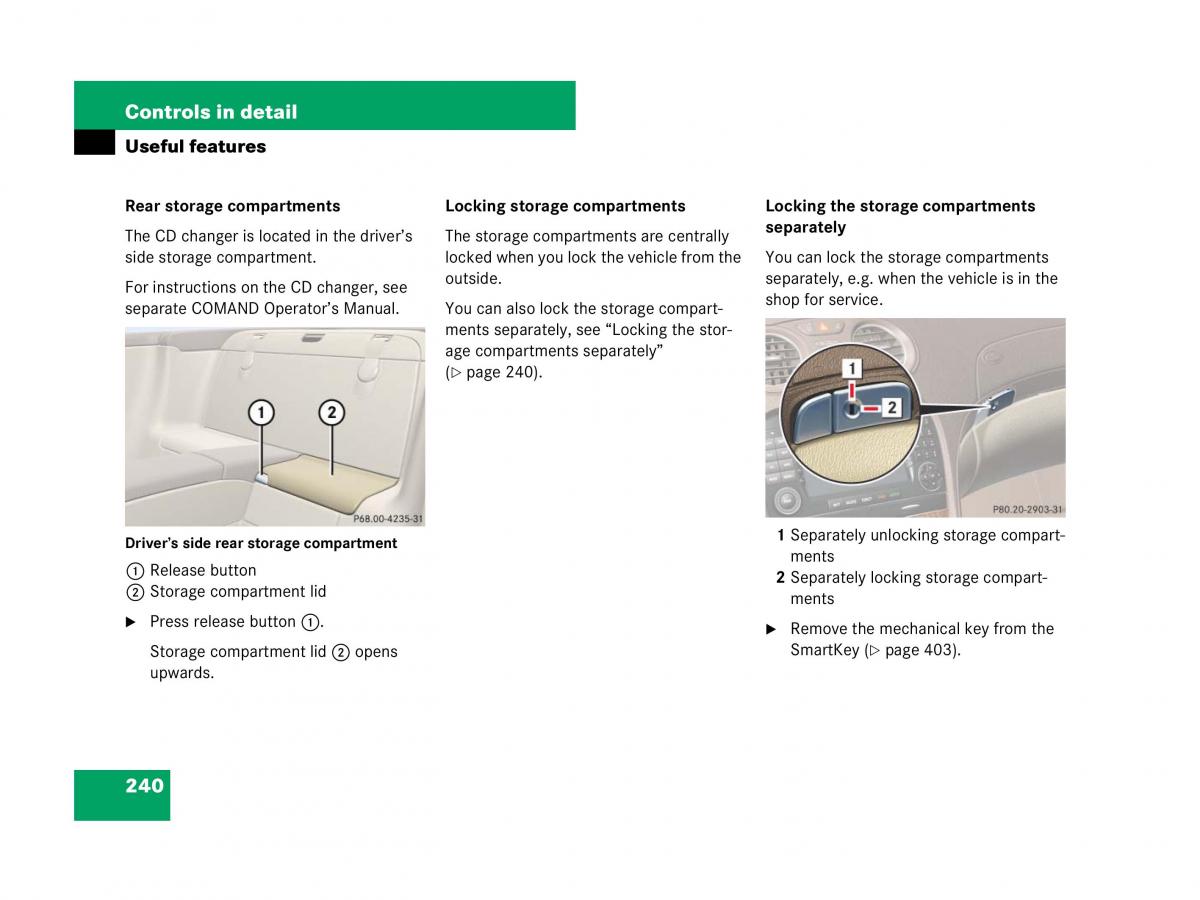 Mercedes Benz SL R230 owners manual / page 241