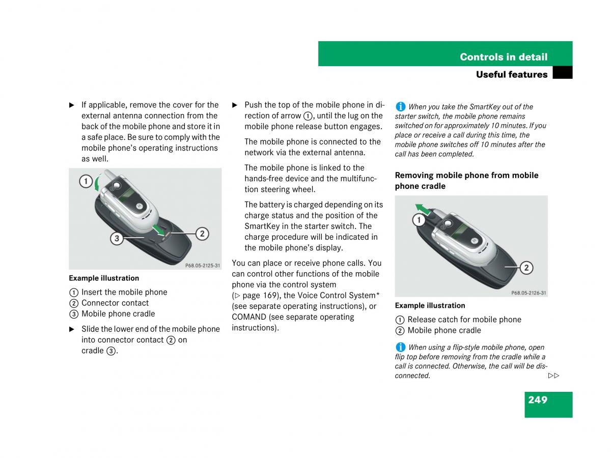 Mercedes Benz SL R230 owners manual / page 250