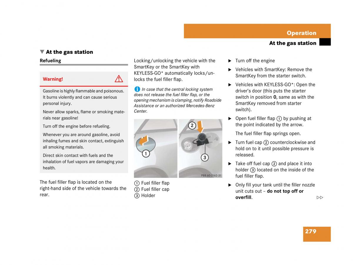 Mercedes Benz SL R230 owners manual / page 280