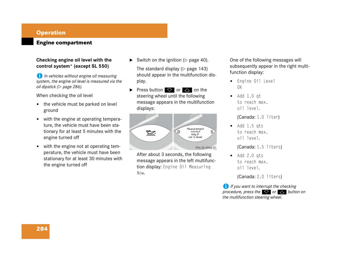 Mercedes Benz SL R230 owners manual / page 285