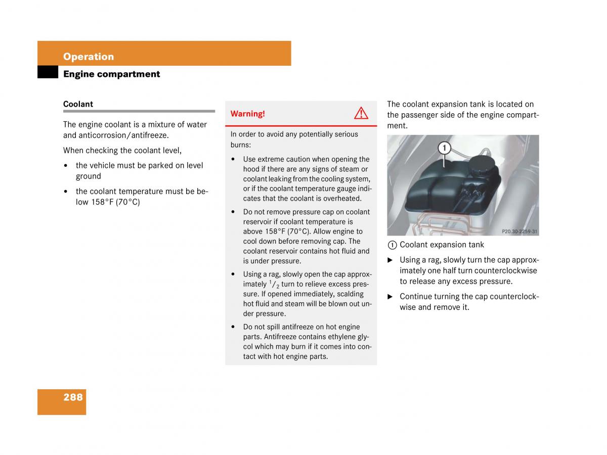 Mercedes Benz SL R230 owners manual / page 289