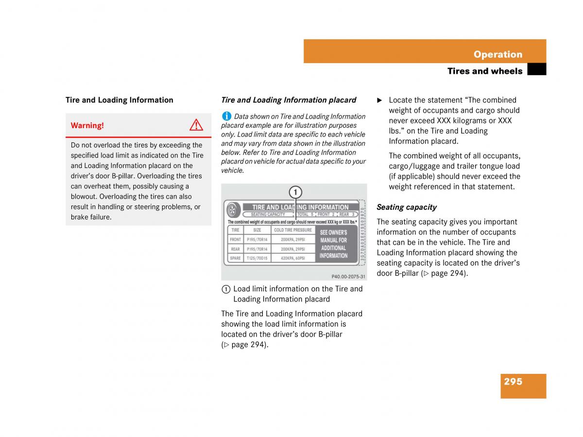 Mercedes Benz SL R230 owners manual / page 296