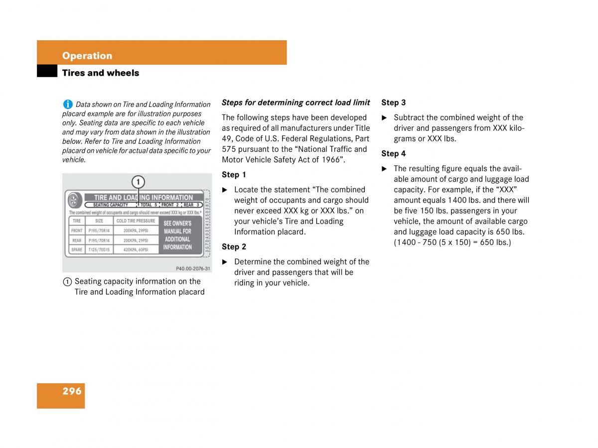 Mercedes Benz SL R230 owners manual / page 297