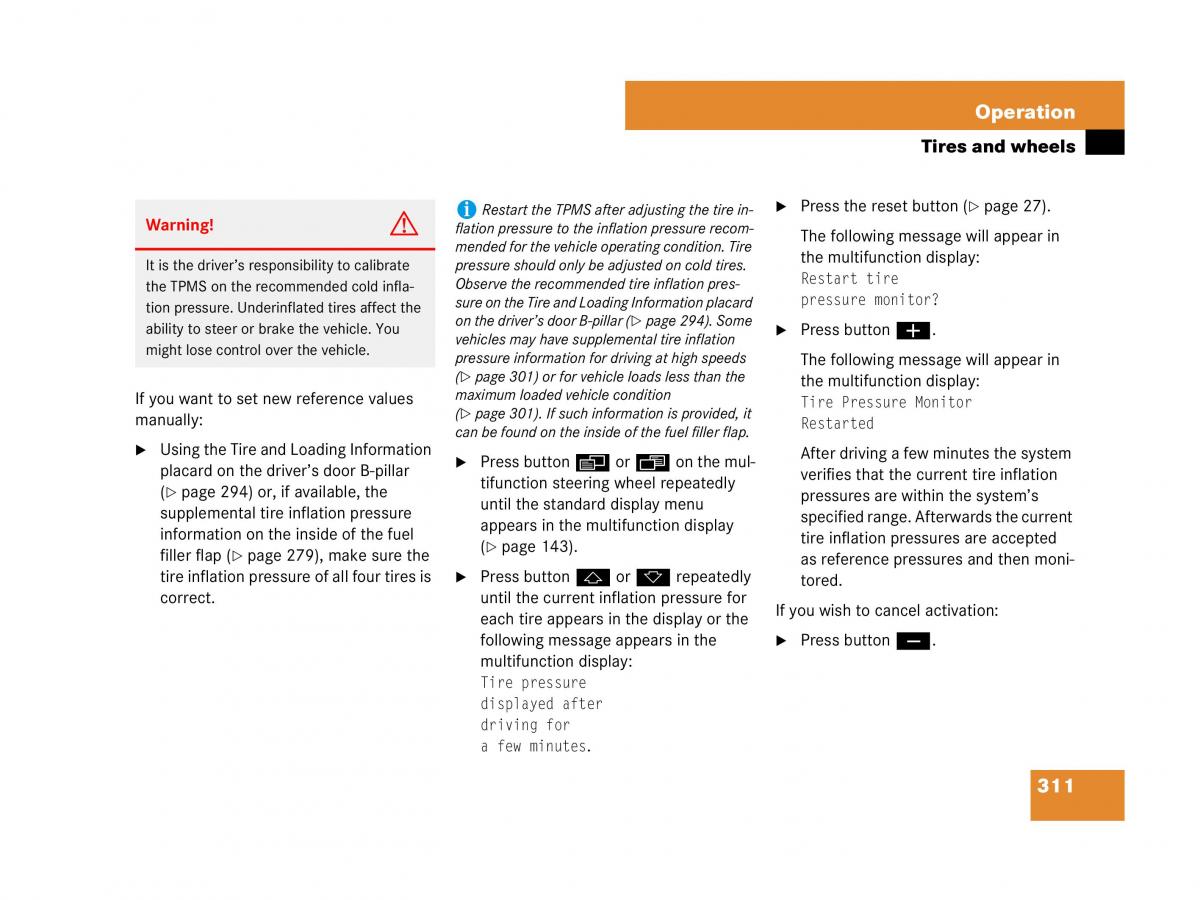 Mercedes Benz SL R230 owners manual / page 312