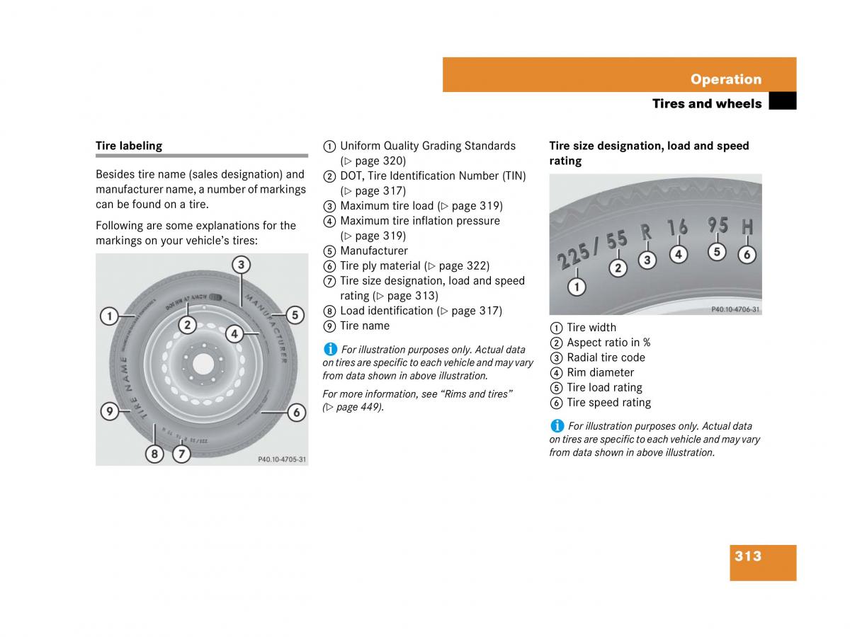 Mercedes Benz SL R230 owners manual / page 314