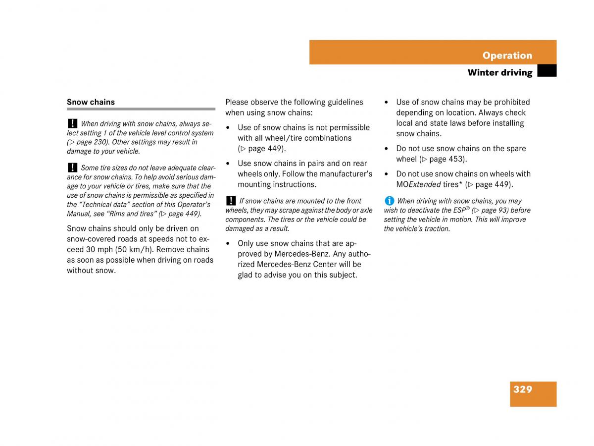 Mercedes Benz SL R230 owners manual / page 330