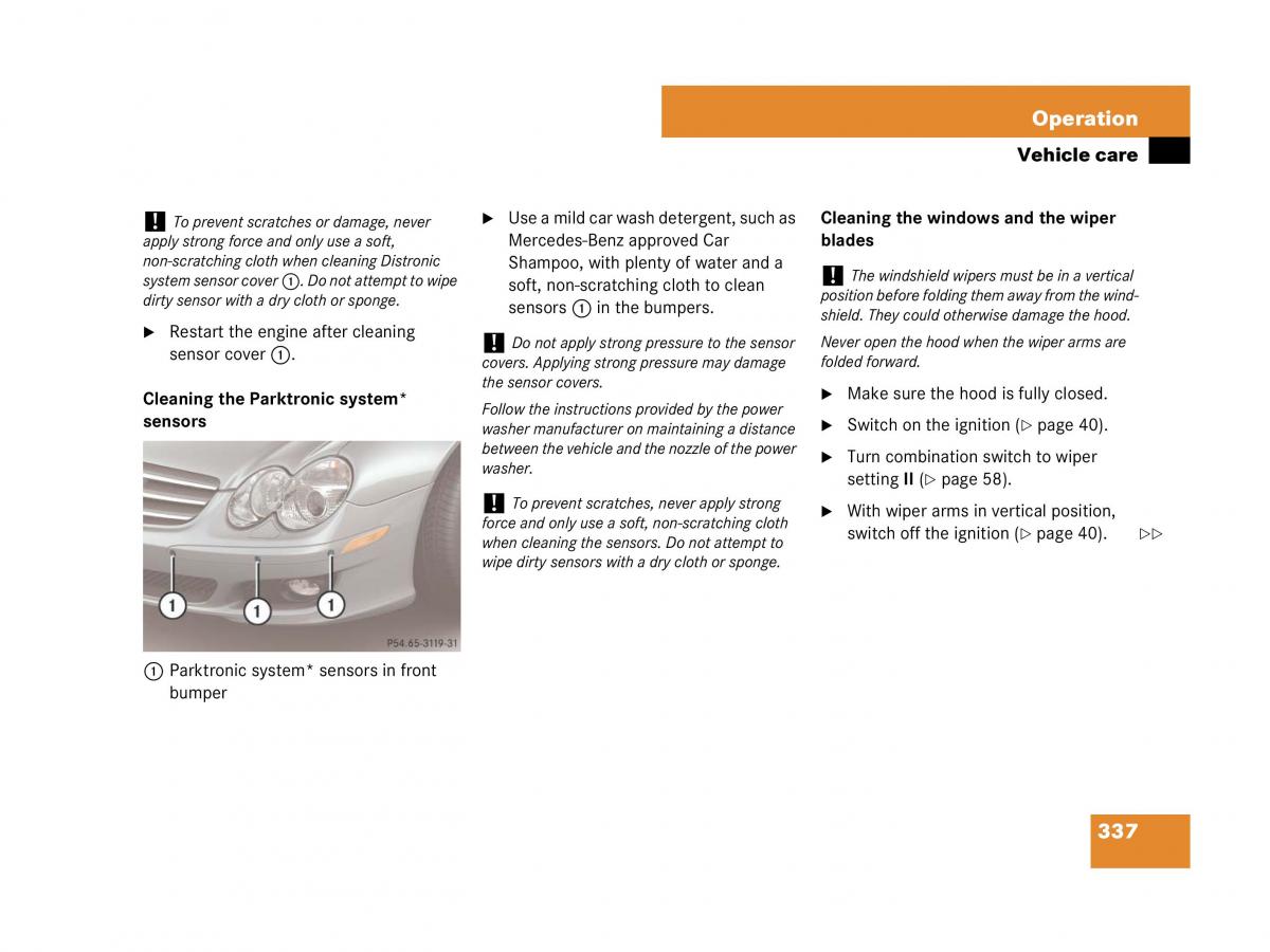 Mercedes Benz SL R230 owners manual / page 338