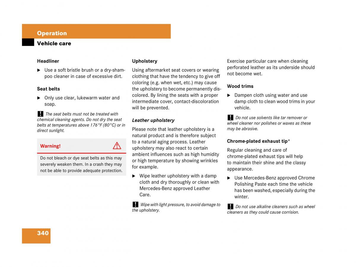 Mercedes Benz SL R230 owners manual / page 341