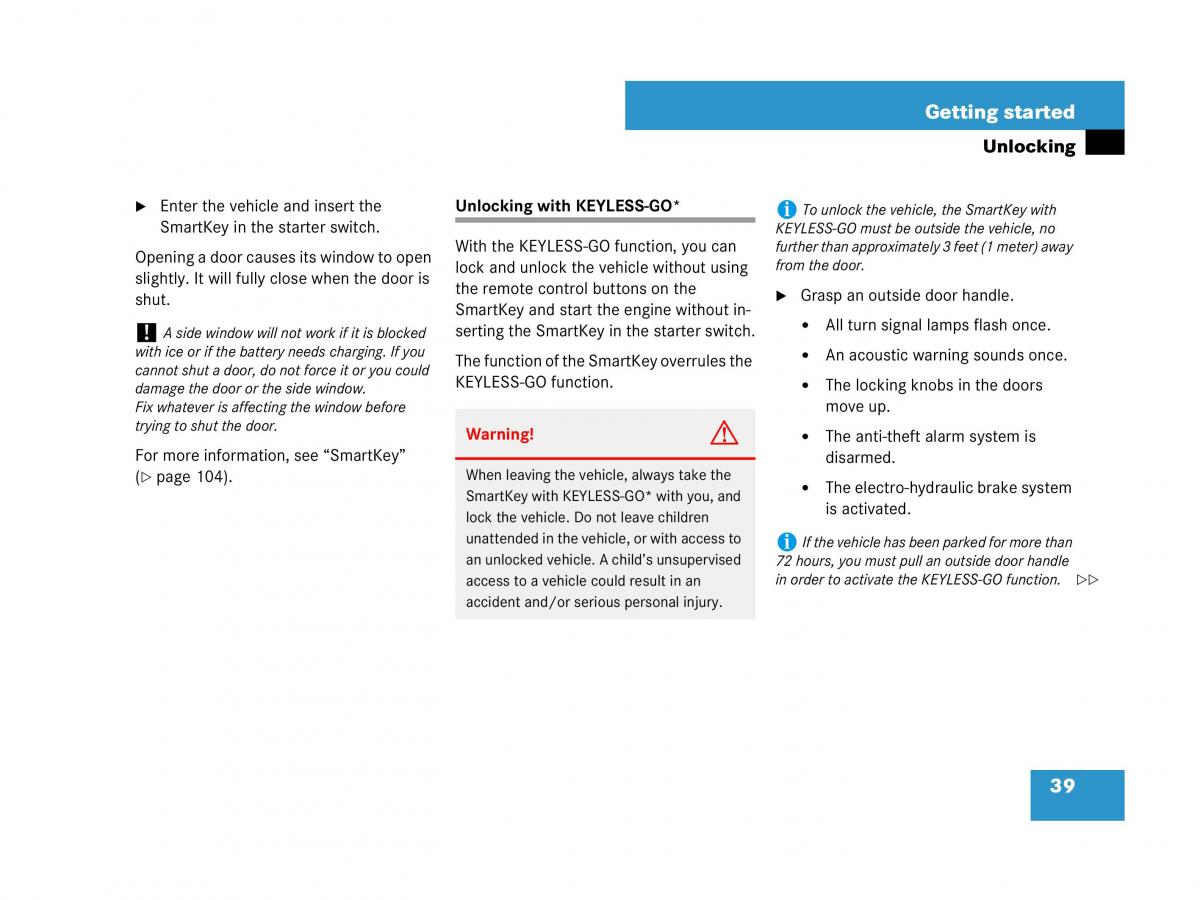 Mercedes Benz SL R230 owners manual / page 39