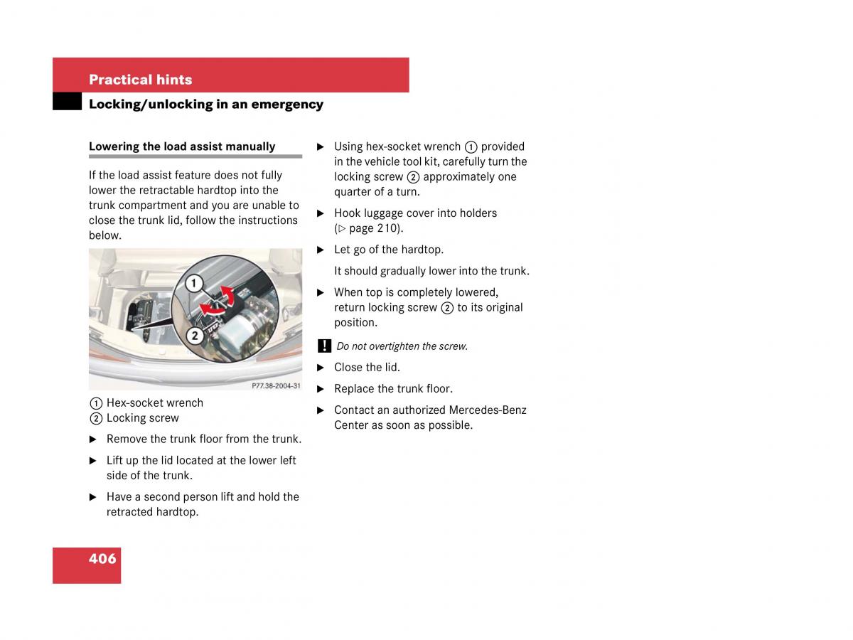 Mercedes Benz SL R230 owners manual / page 407