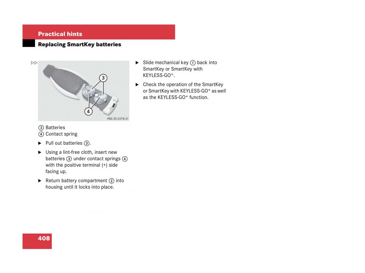 Mercedes Benz SL R230 owners manual / page 409