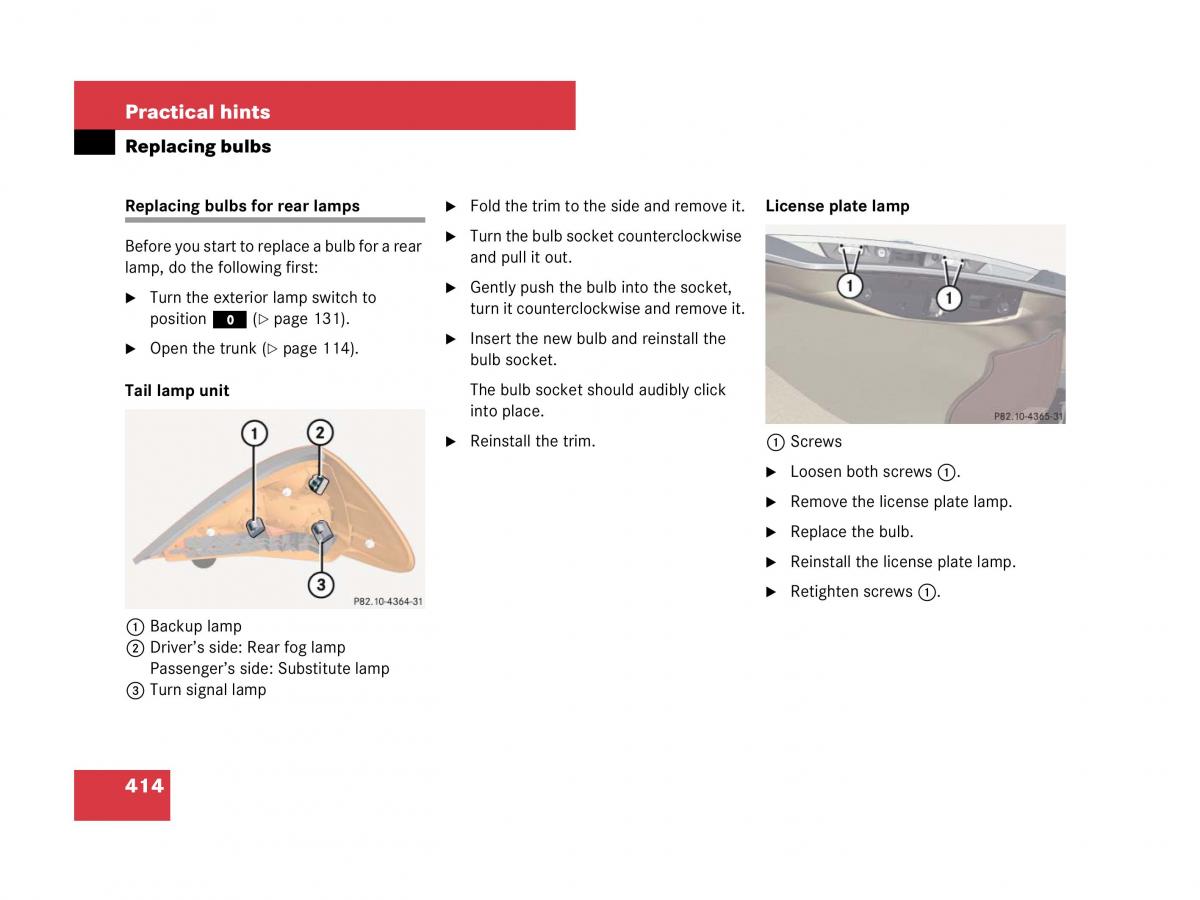 Mercedes Benz SL R230 owners manual / page 415