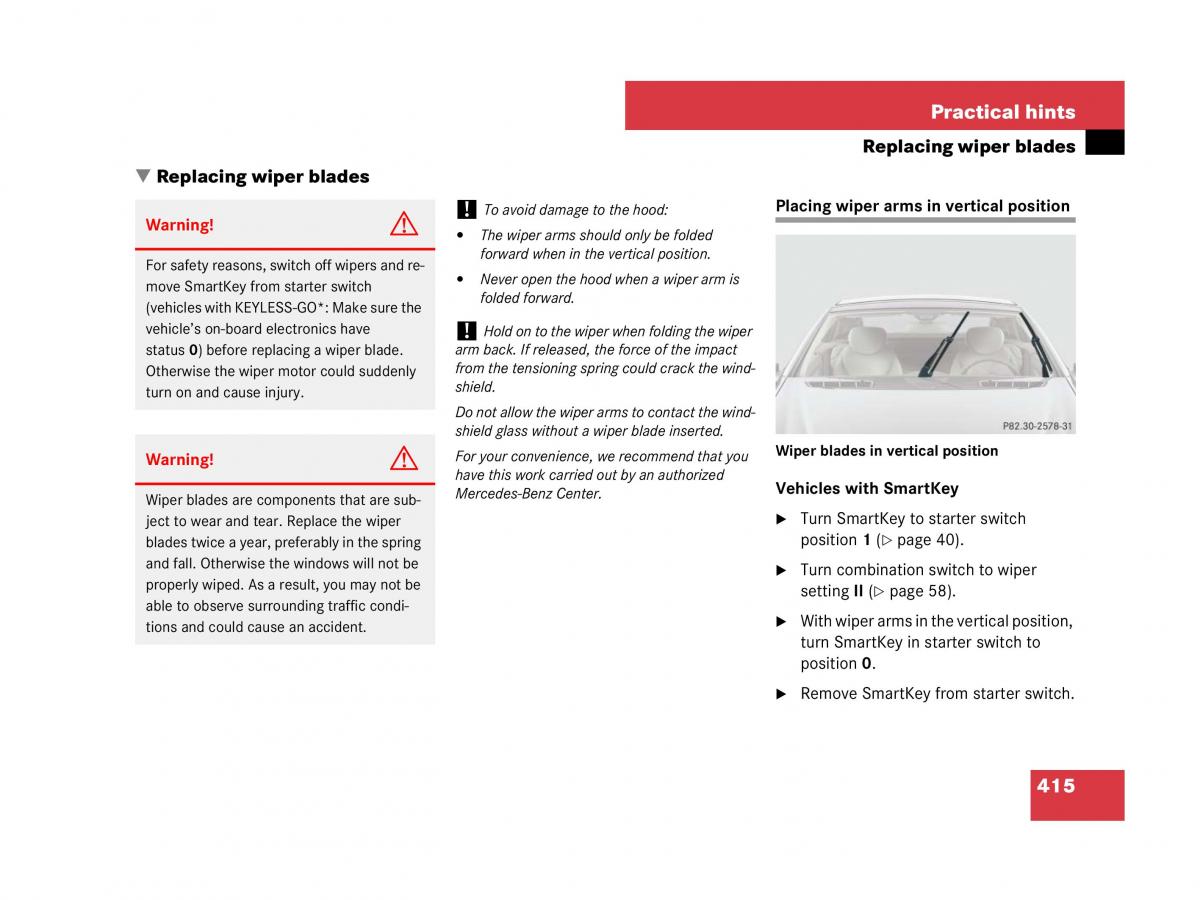 Mercedes Benz SL R230 owners manual / page 416