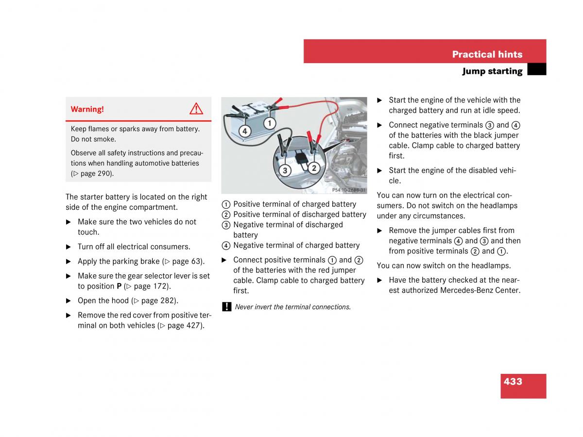 Mercedes Benz SL R230 owners manual / page 434