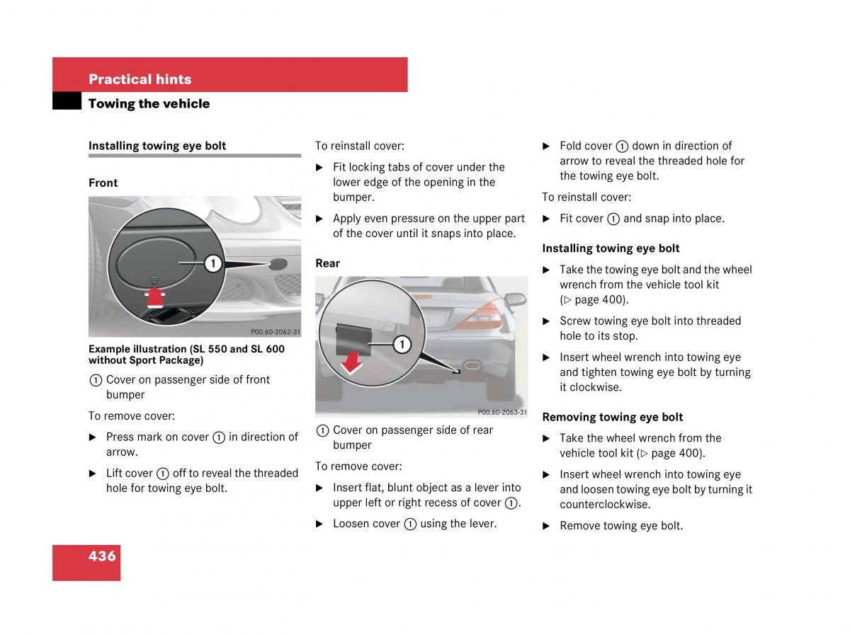 Mercedes Benz SL R230 owners manual / page 437