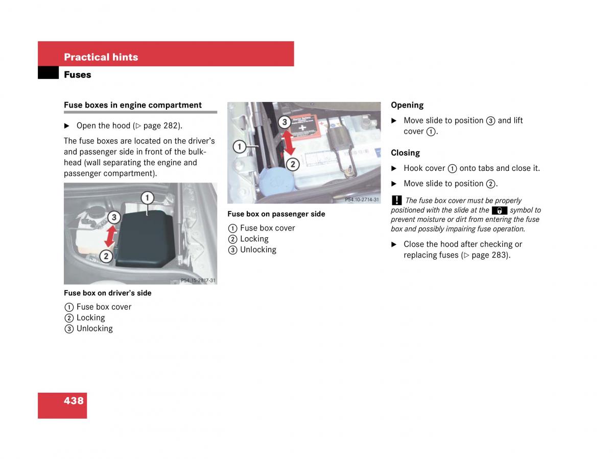 Mercedes Benz SL R230 owners manual / page 439