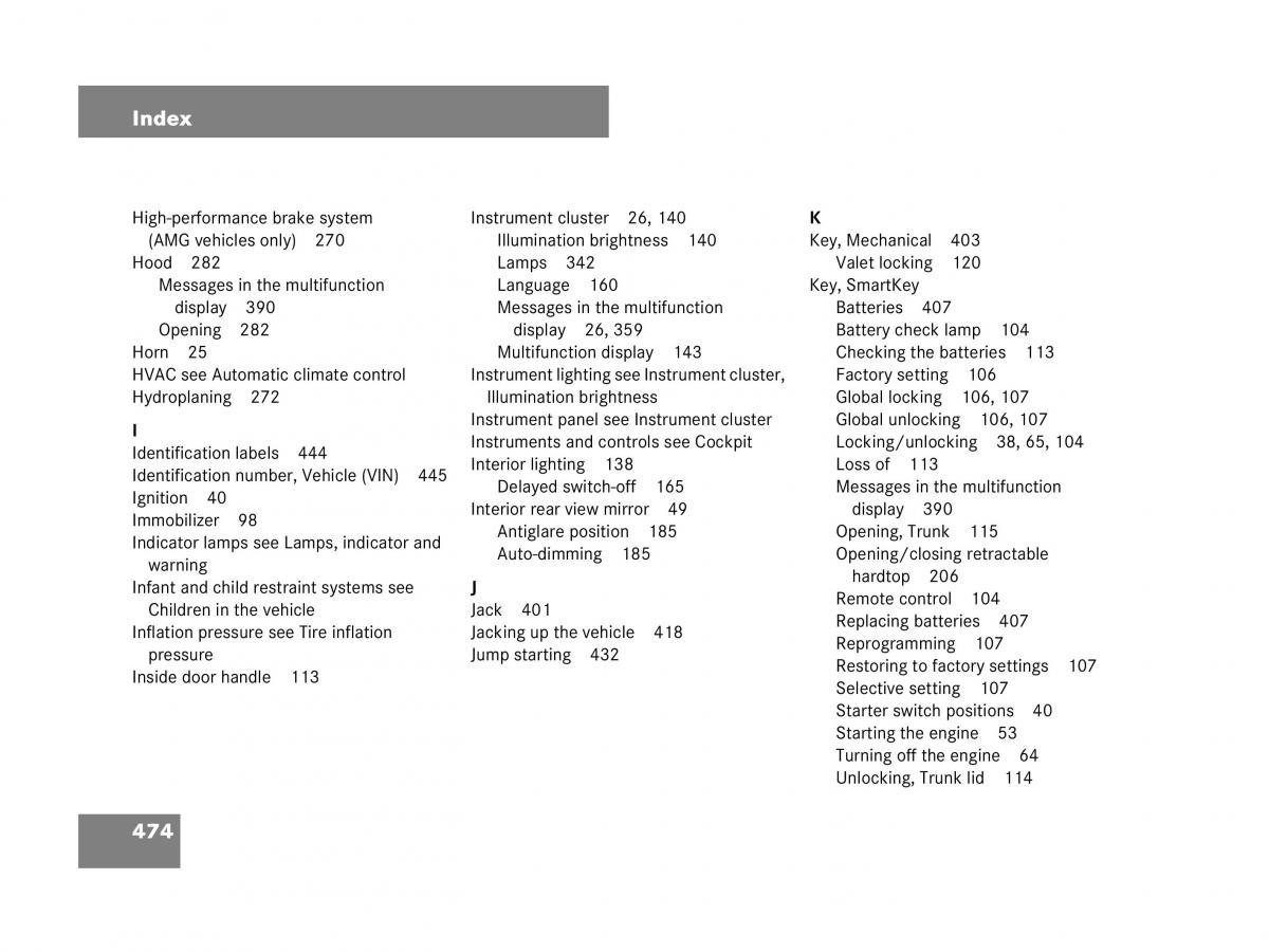 Mercedes Benz SL R230 owners manual / page 475