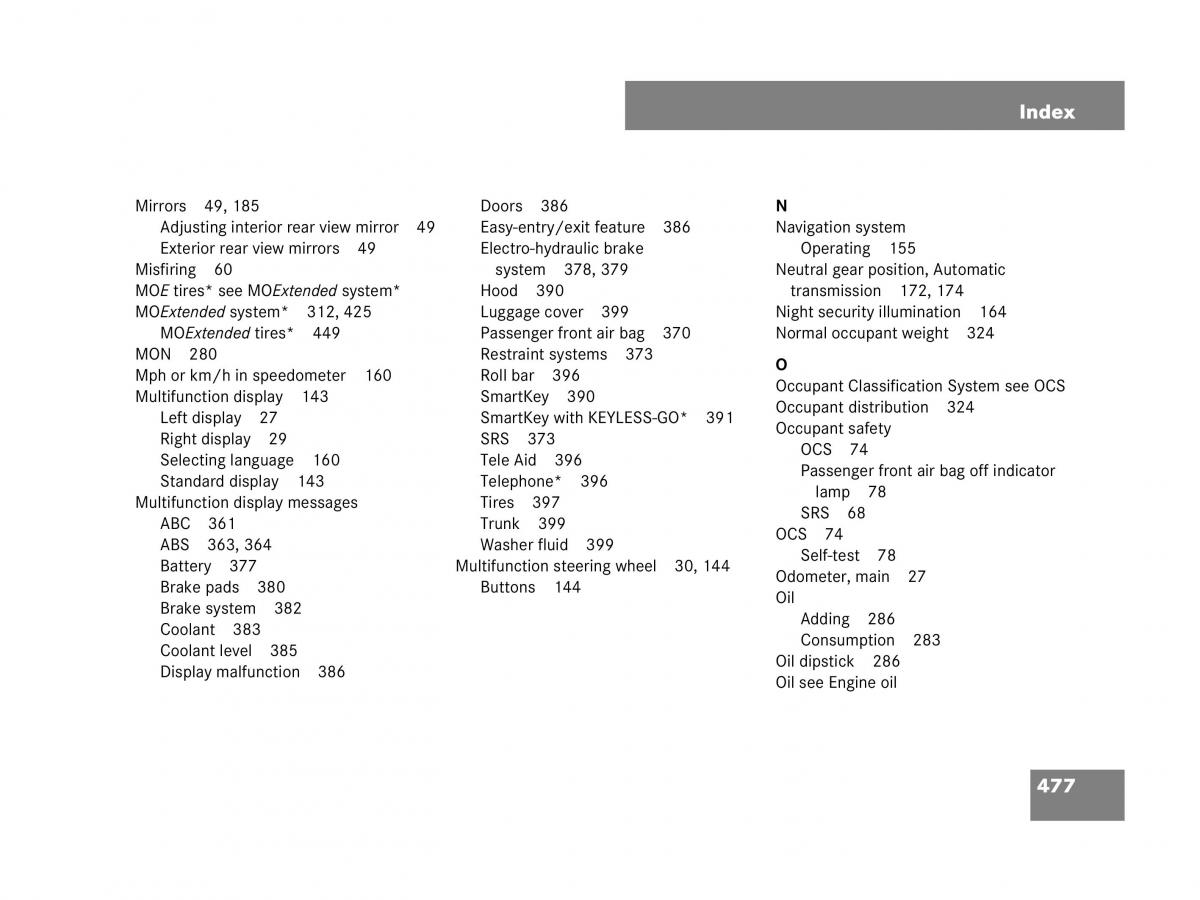 Mercedes Benz SL R230 owners manual / page 478