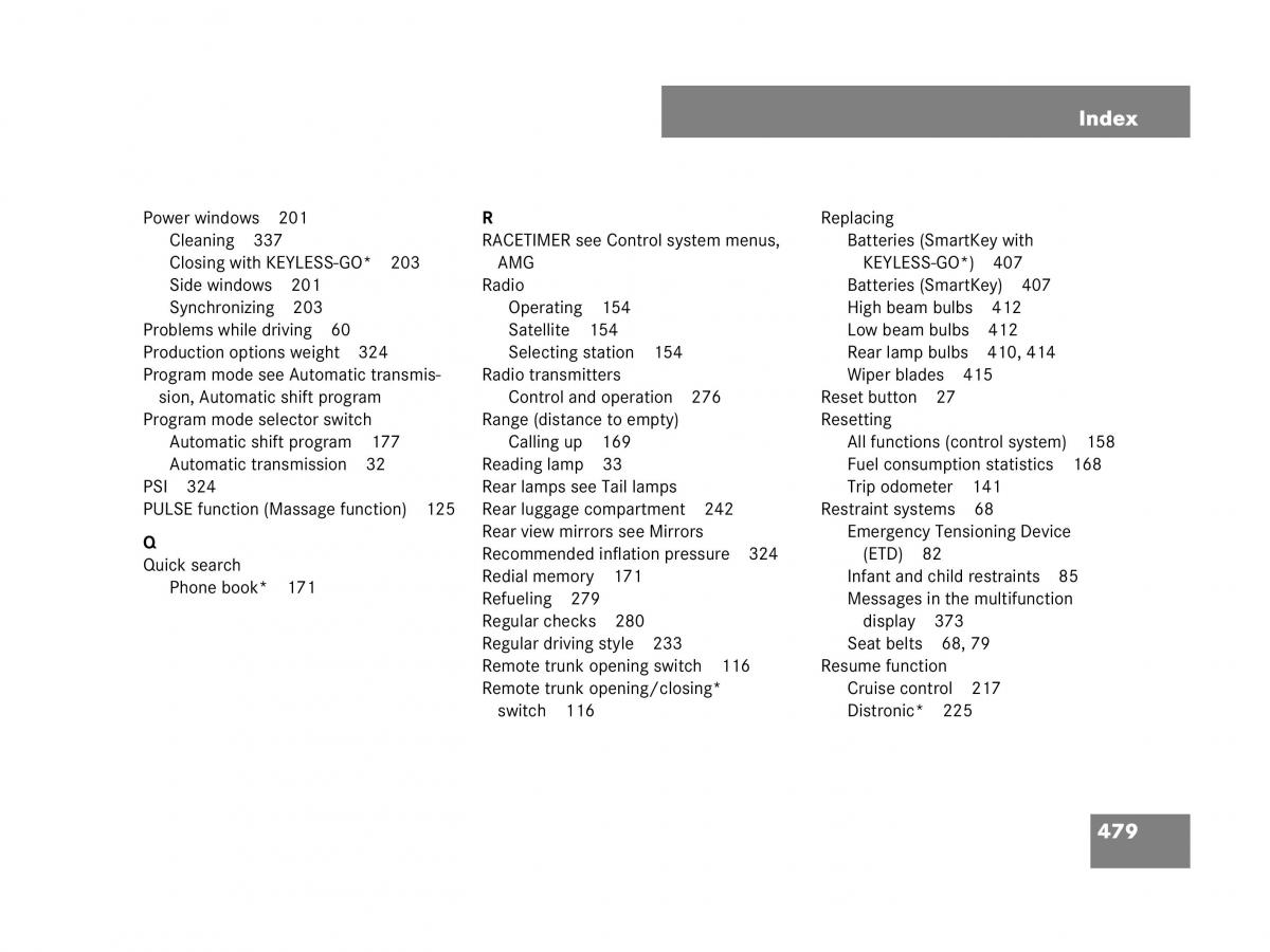 Mercedes Benz SL R230 owners manual / page 480