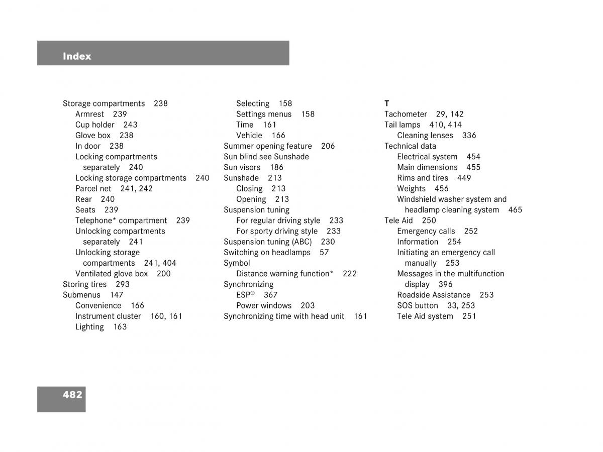 Mercedes Benz SL R230 owners manual / page 483