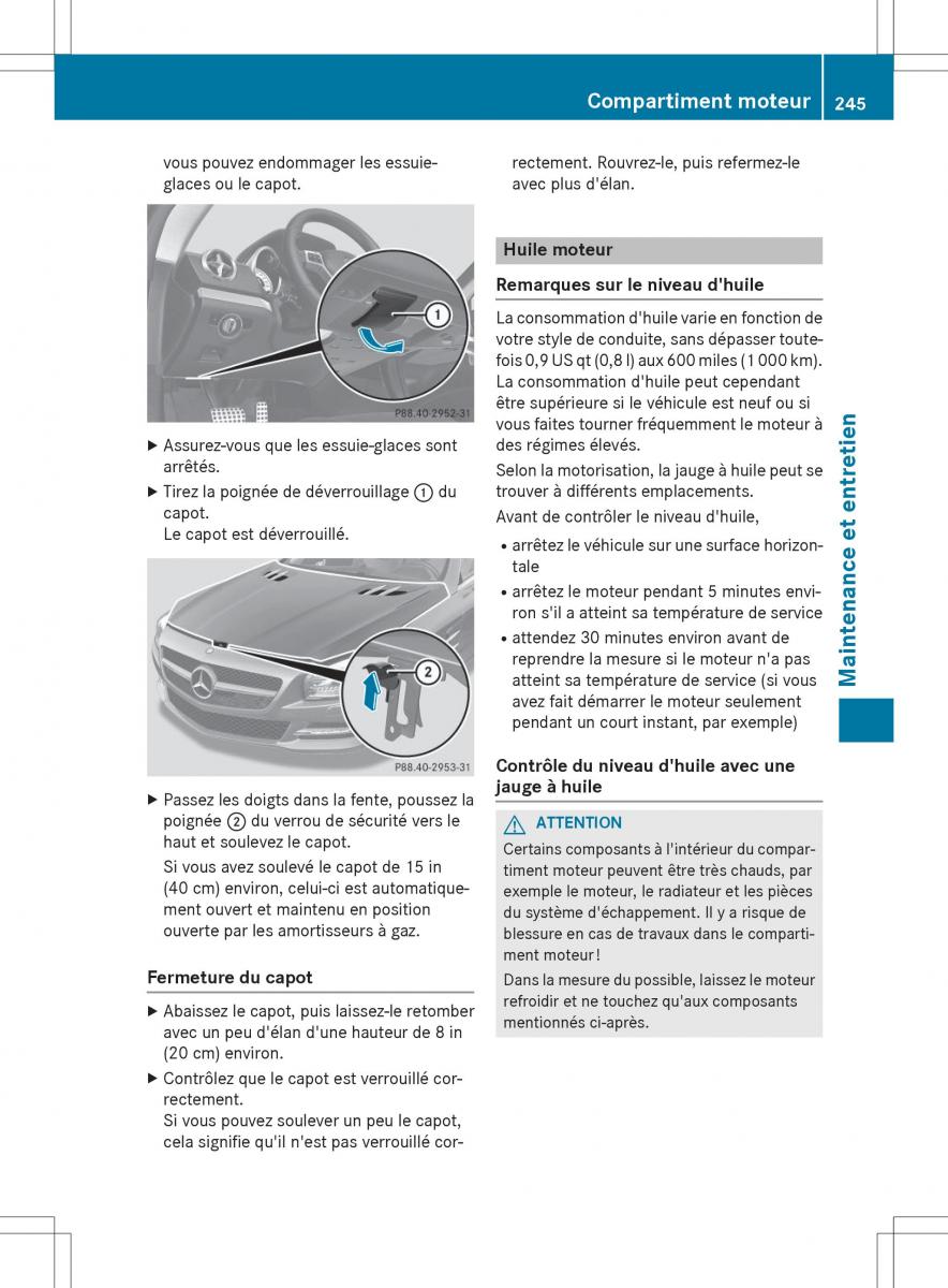 Mercedes Benz SL Coupe R231 manuel du proprietaire / page 247