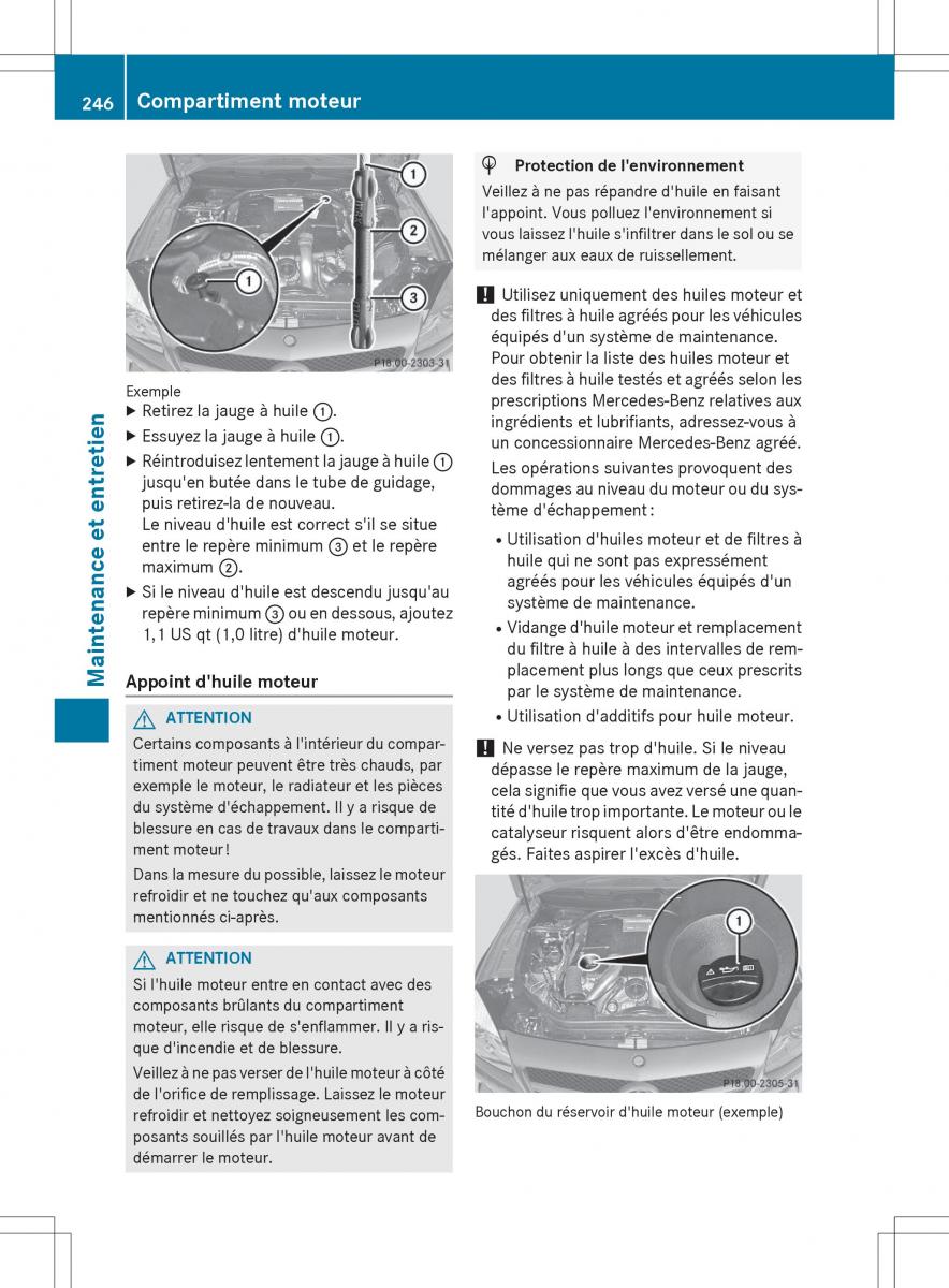 Mercedes Benz SL Coupe R231 manuel du proprietaire / page 248