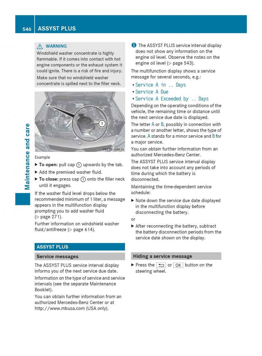 Mercedes Benz SL R231 owners manual / page 548