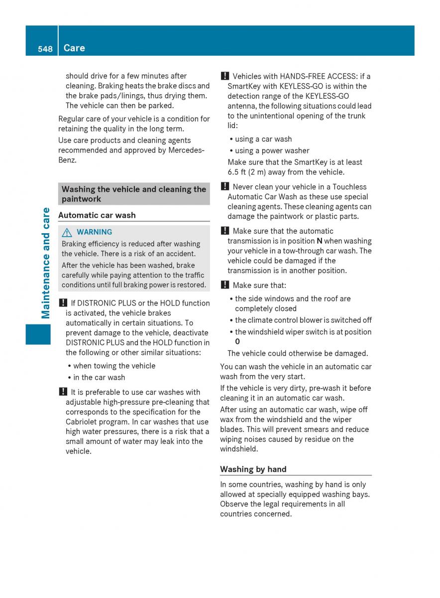 Mercedes Benz SL R231 owners manual / page 550