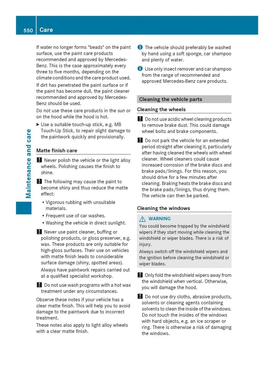 Mercedes Benz SL R231 owners manual / page 552