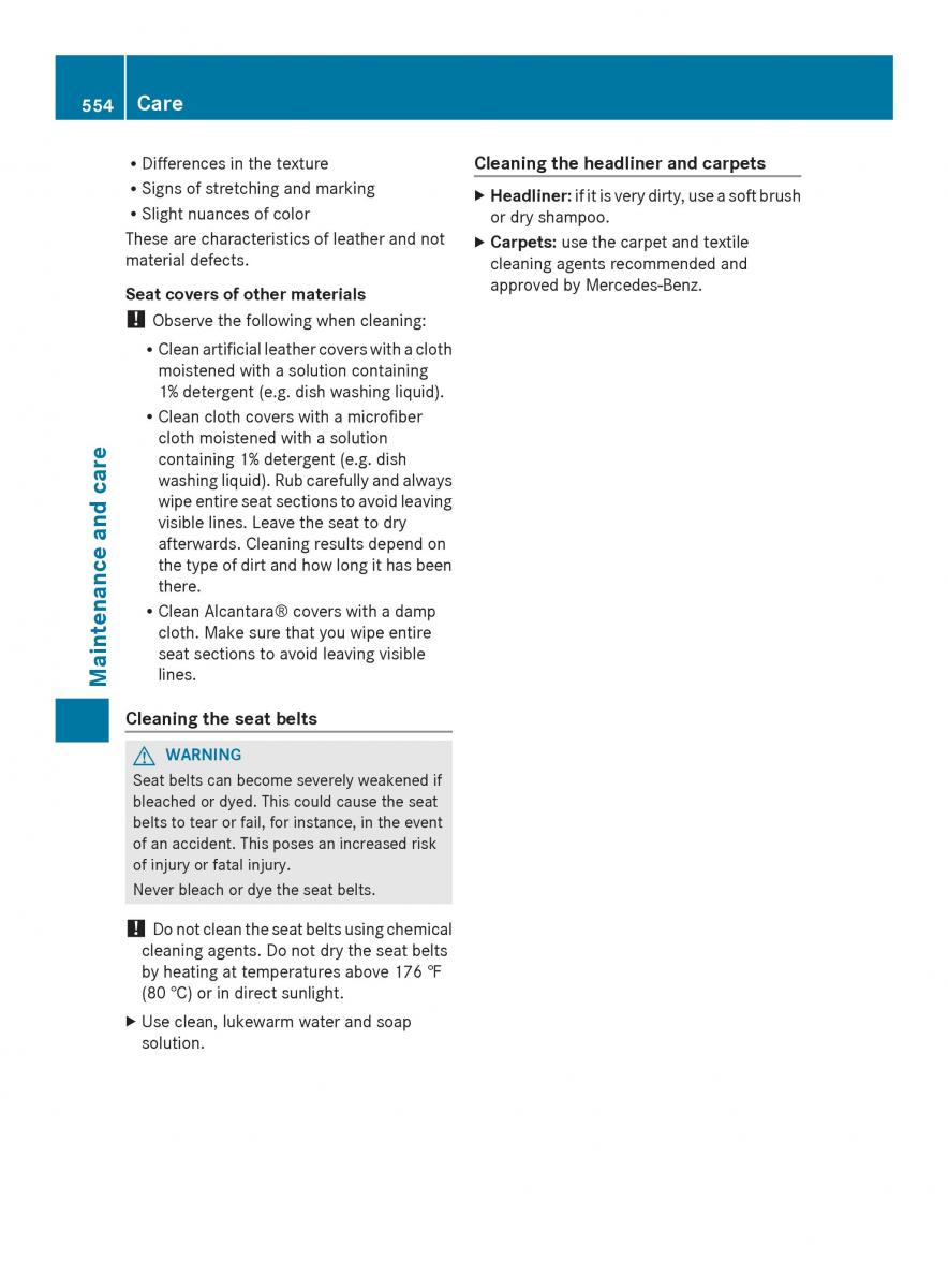 Mercedes Benz SL R231 owners manual / page 556