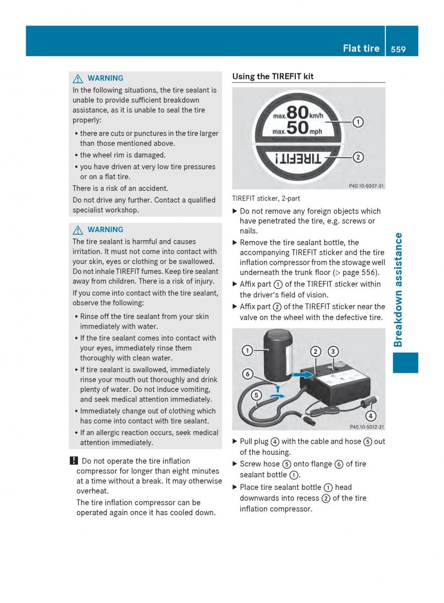 Mercedes Benz SL R231 owners manual / page 561