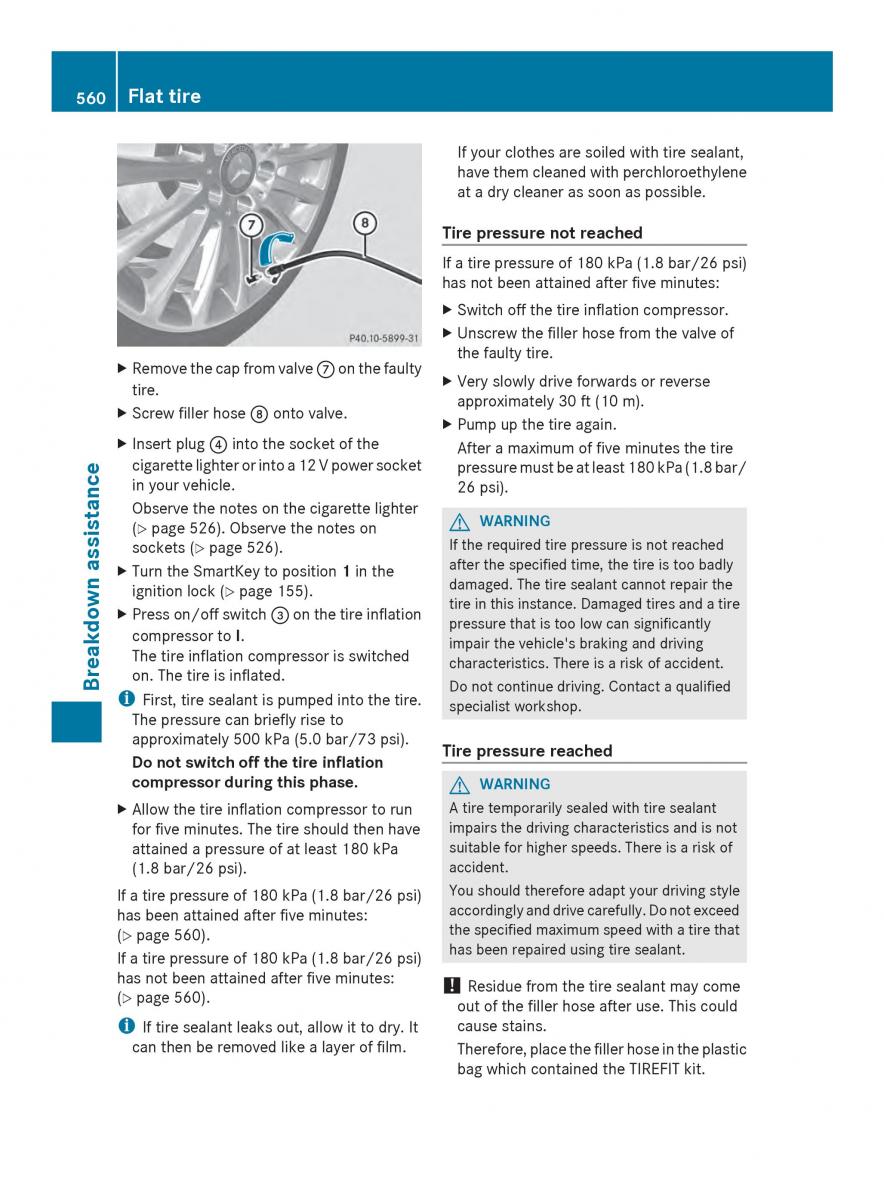 Mercedes Benz SL R231 owners manual / page 562