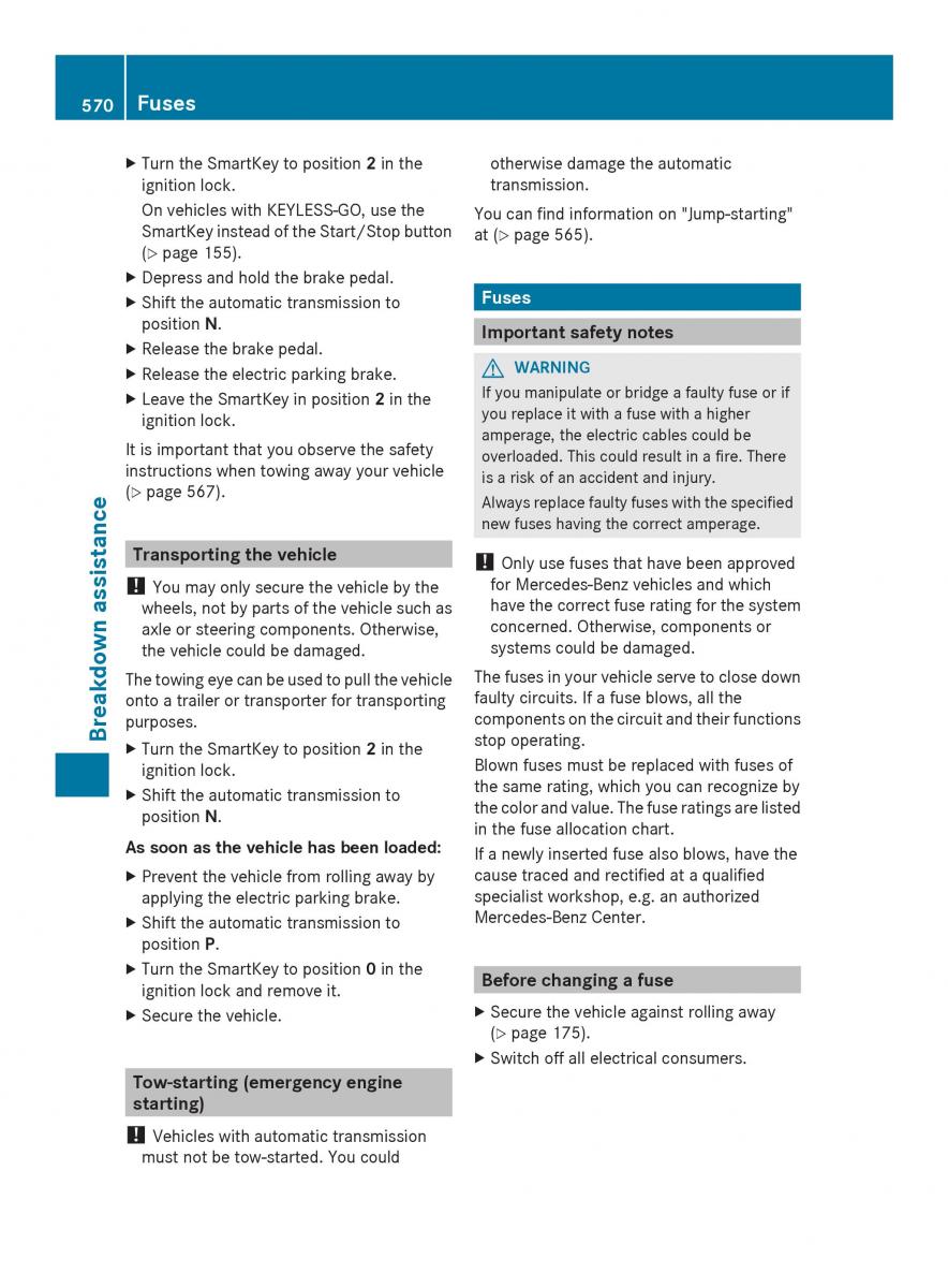 Mercedes Benz SL R231 owners manual / page 572