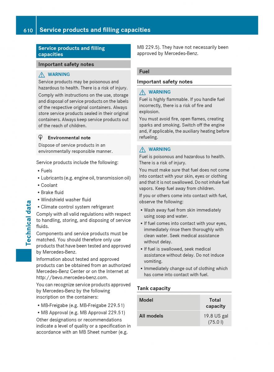 Mercedes Benz SL R231 owners manual / page 612