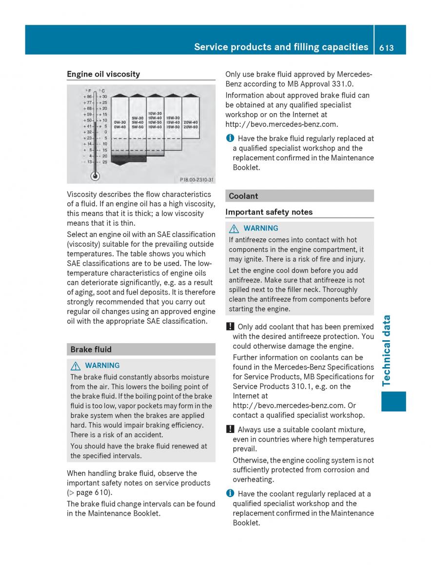 Mercedes Benz SL R231 owners manual / page 615