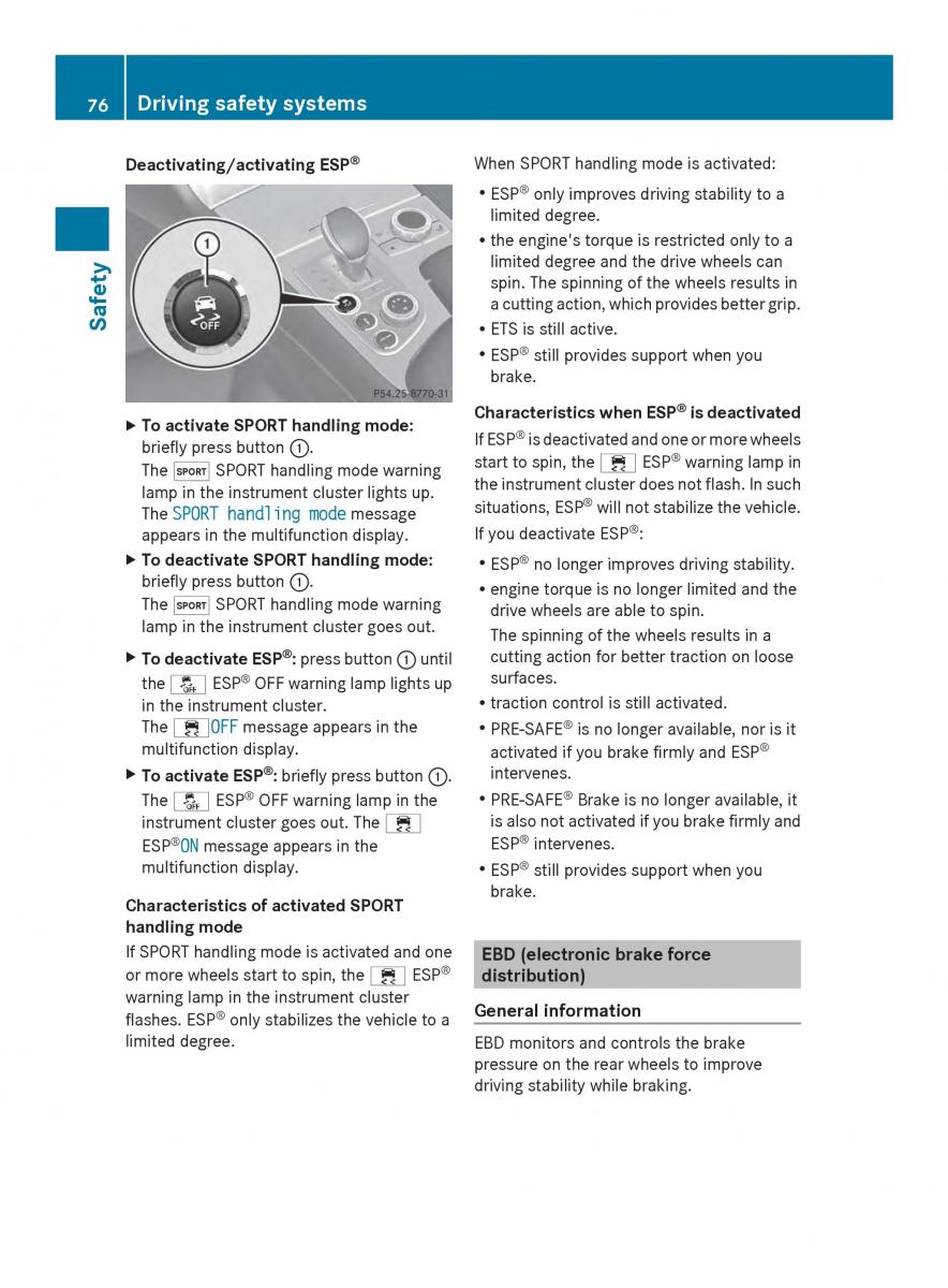 Mercedes Benz SL R231 owners manual / page 78