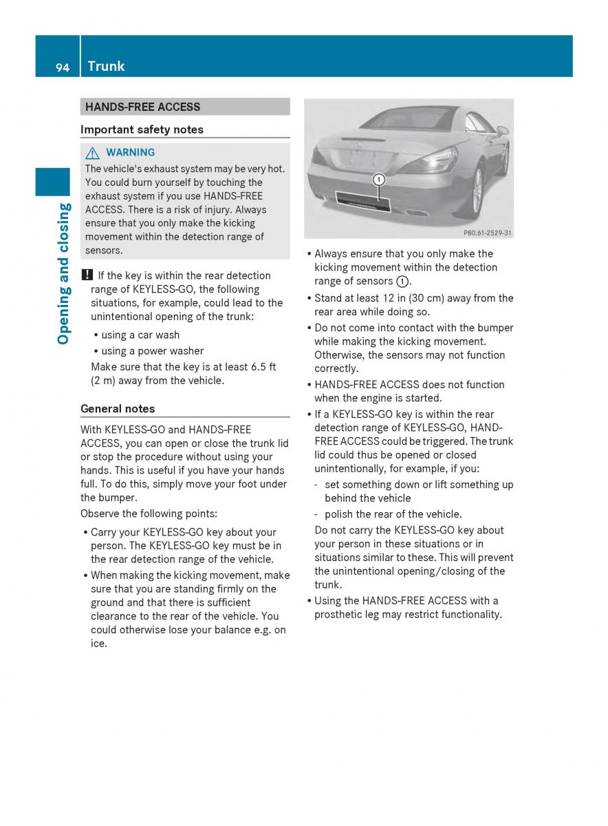 Mercedes Benz SL R231 owners manual / page 96