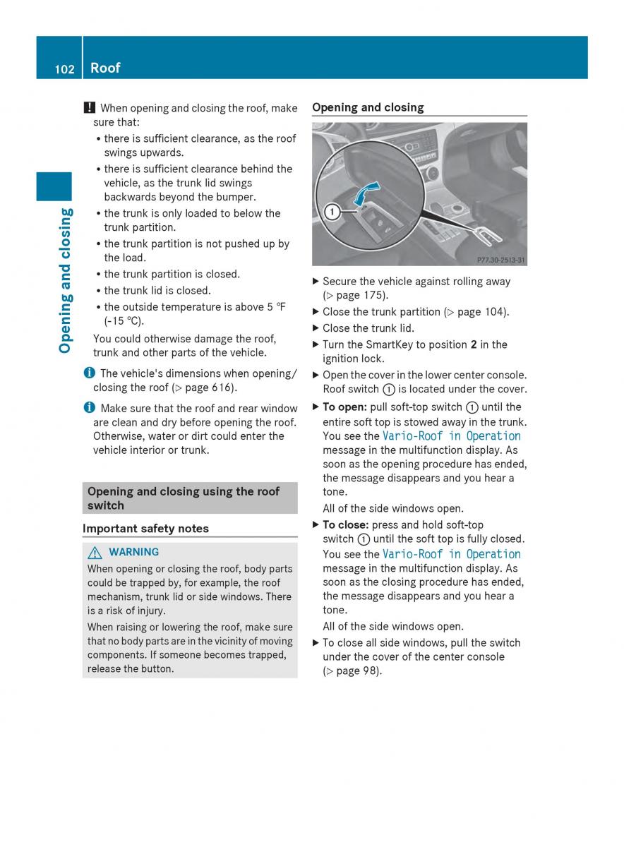 Mercedes Benz SL R231 owners manual / page 104